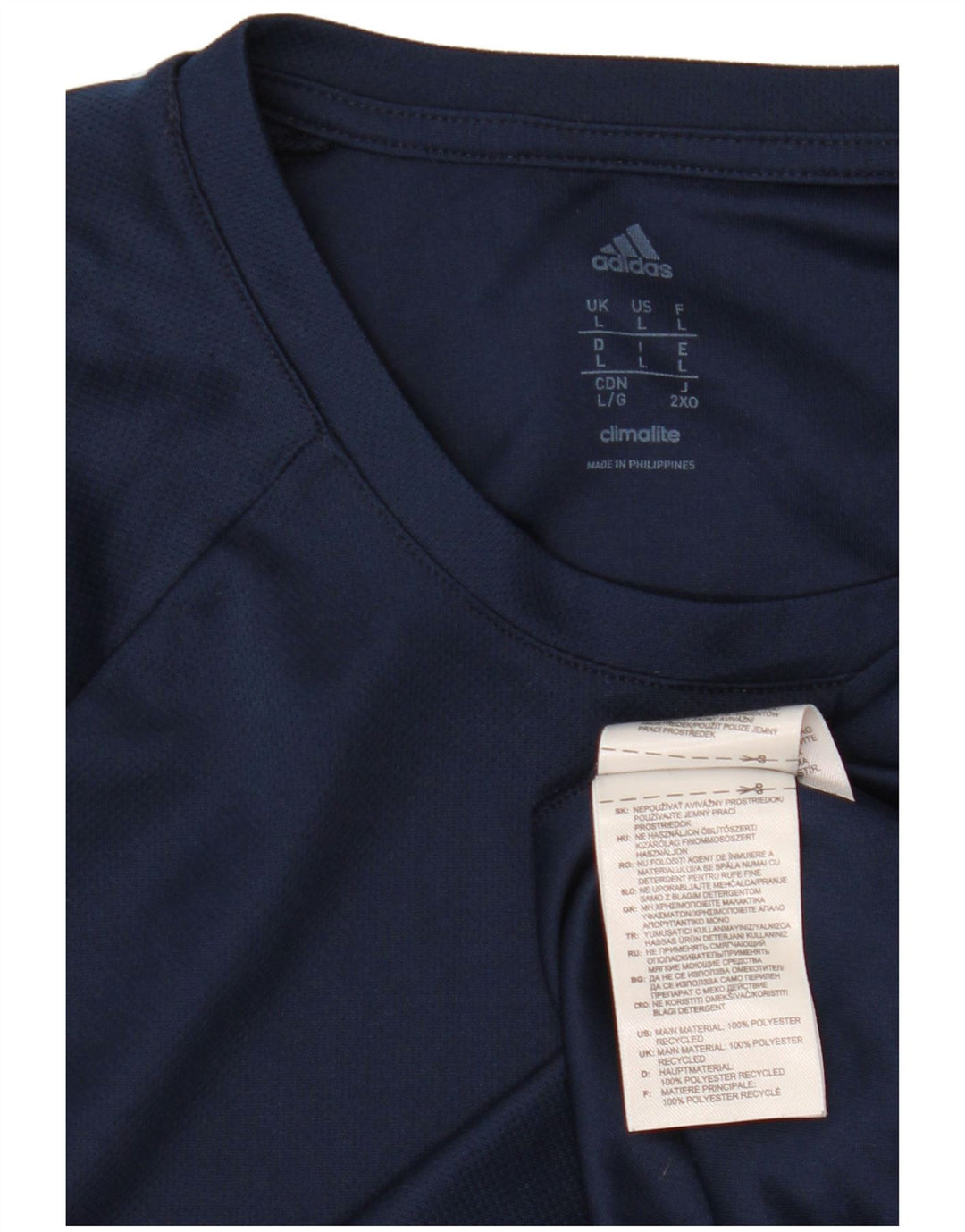 Camiseta Adidas Masculina Climalite Graphic Top Grande Poliéster Azul Marinho