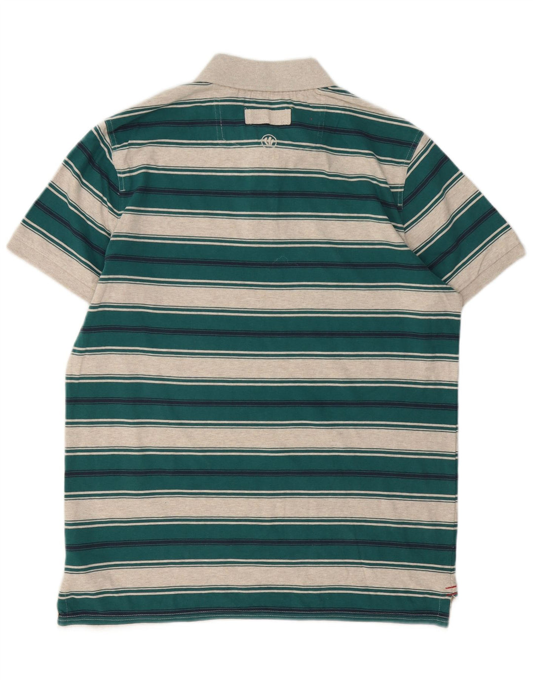 Camisa polo masculina Fat Face algodão listrado verde médio