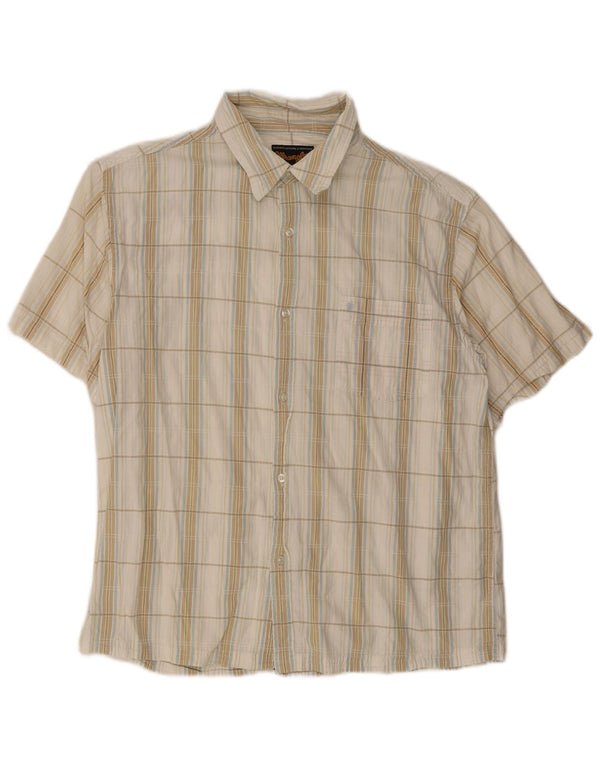 Camisa Masculina Wrangler de Manga Curta XL Xadrez Branco Algodão