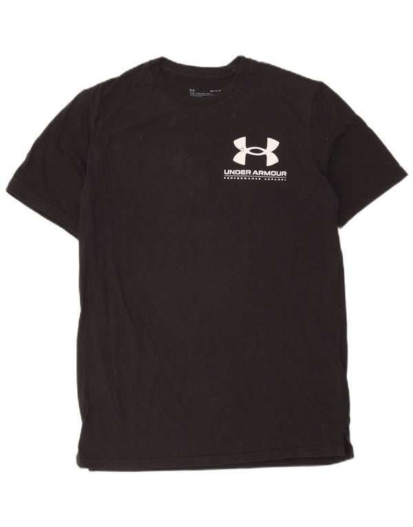 Camiseta masculina Under Armour Heat Gear Graphic Top médio algodão preto