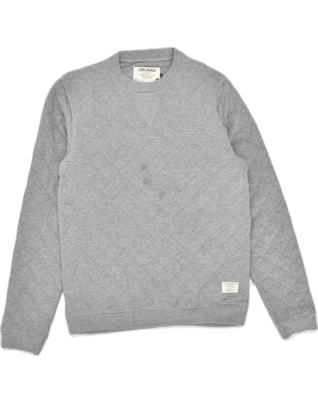 JACK & JONES Mens Crew Neck Jumper Sweater Small Grey Cotton | Vintage | Thrift | Second-Hand | Used Clothing | Messina Hembry 