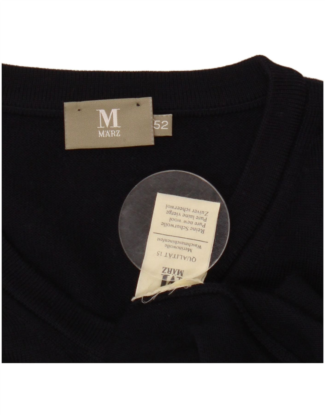 Suéter masculino MARZ com decote em V IT 52 grande lã azul marinho