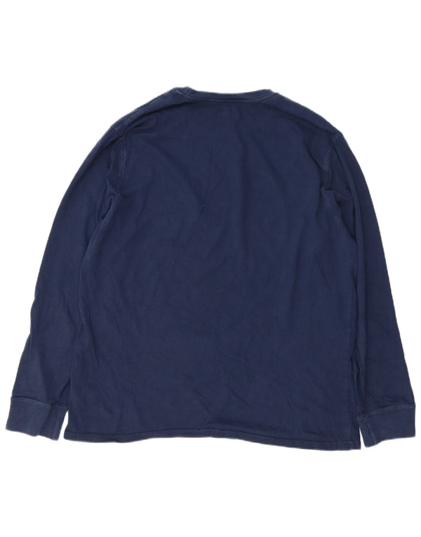 Campeão Mens Top Manga Longa XL Azul Marinho Algodão