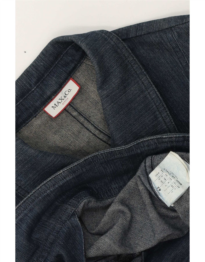 Jaqueta jeans feminina Max & Co. Reino Unido 10 algodão azul pequeno