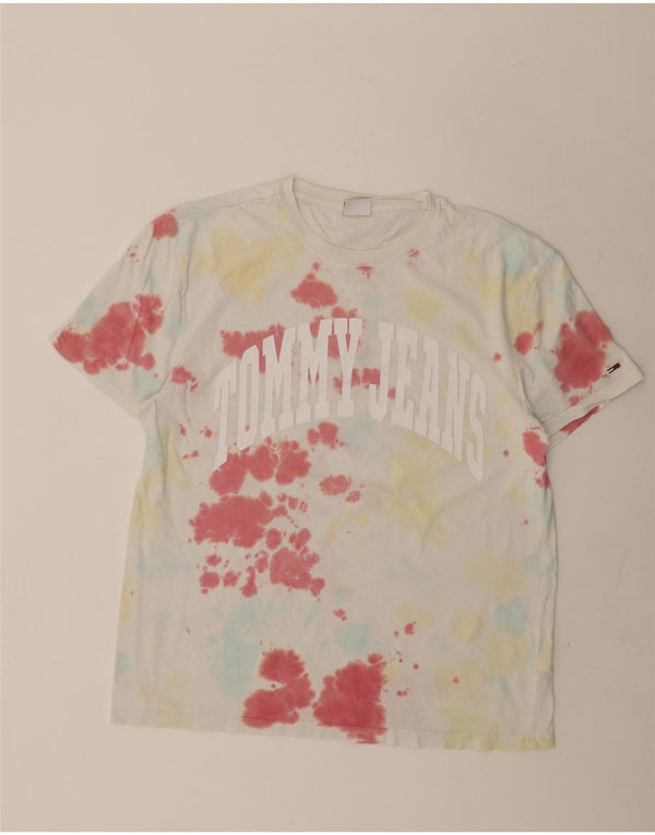 Tommy Hilfiger Camiseta masculina gráfica Top XL Multicolorido Tie Dye Algodão