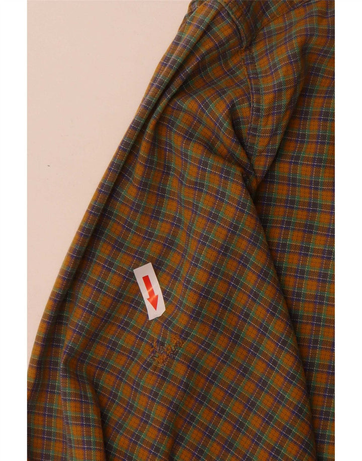 Camisa masculina de flanela Goose & Gander IT 46 grande xadrez marrom