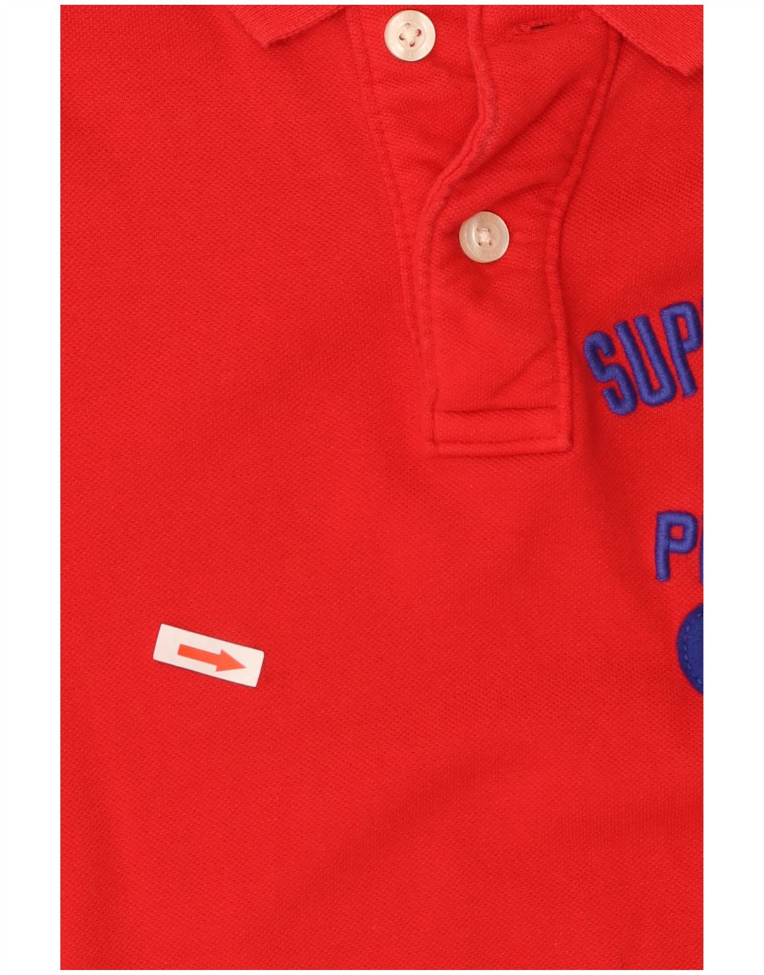 Superdry Mens Graphic Polo Shirt Pequeno Algodão Vermelho