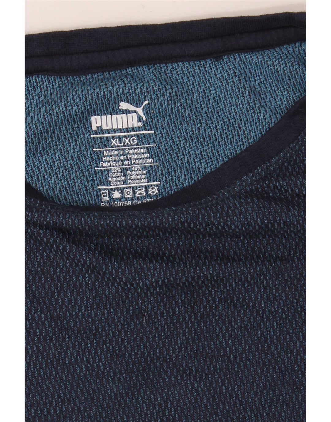 Puma Mens Top Manga Longa XL Azul Marinho Algodão