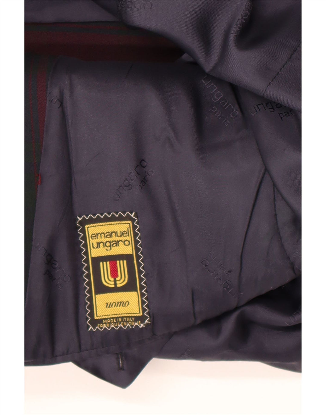 Emanuel Ungaro Jaqueta Blazer Masculina de 2 Botões Reino Unido 38 Médio Borgonha Xadrez