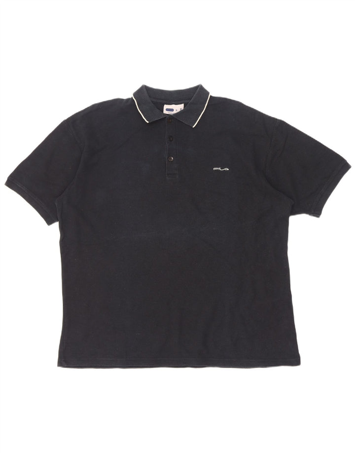 Camisa Polo Masculina Fila XL Algodão Preto