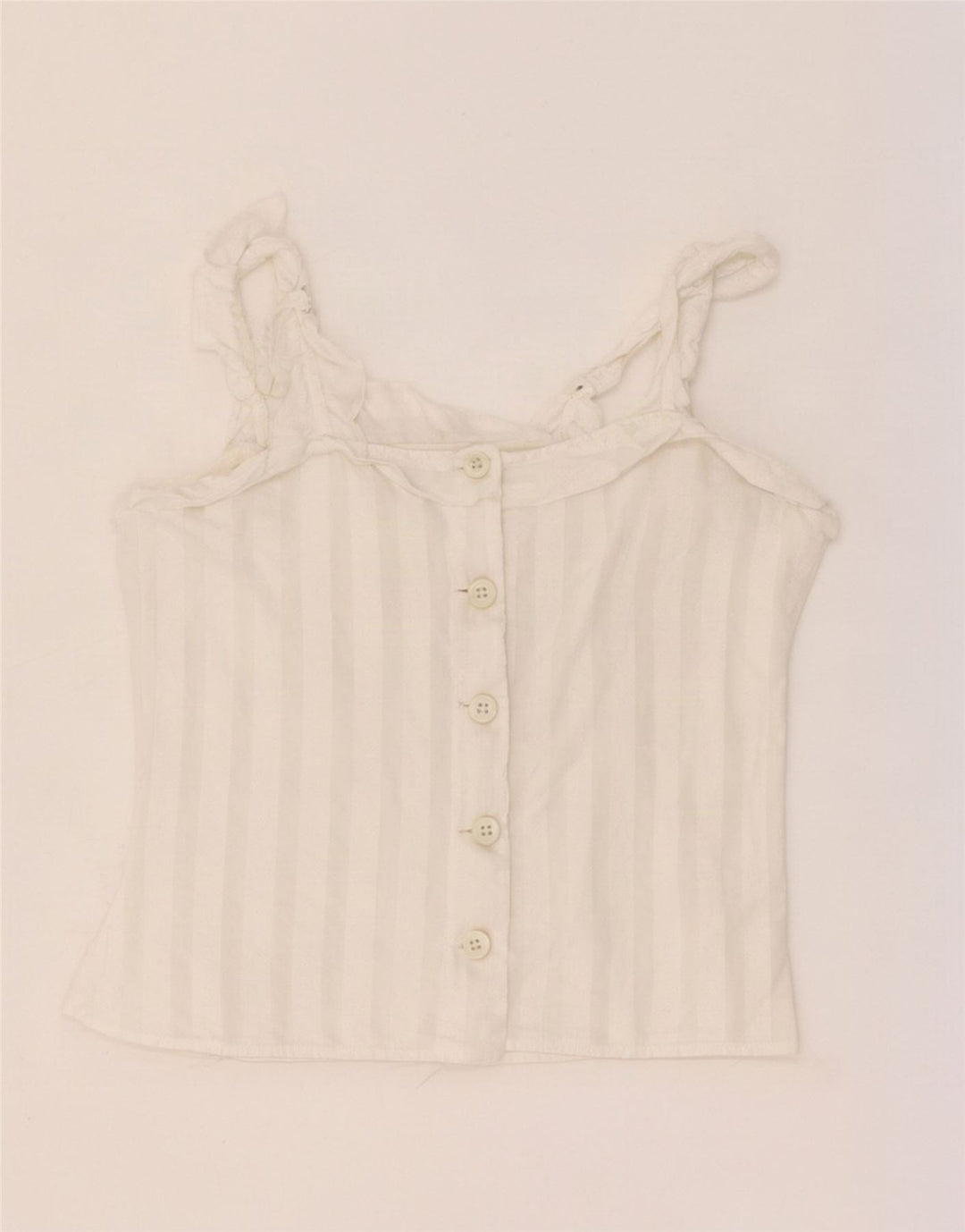 Top feminino vintage cropped UK 4 XS listrado branco