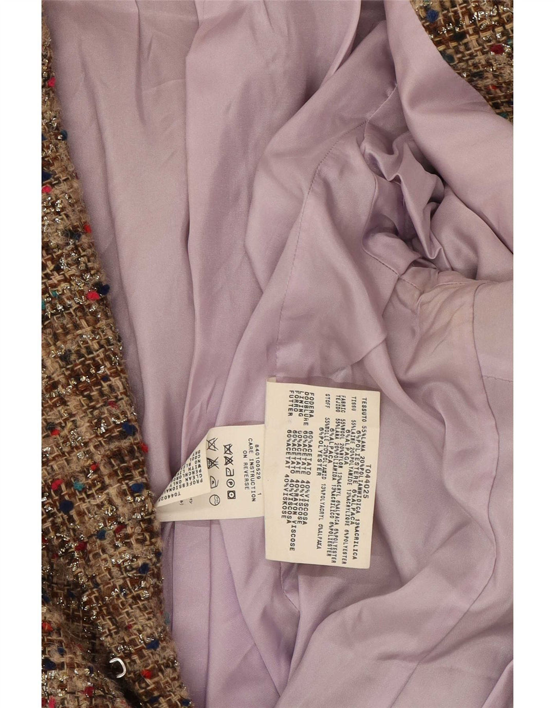 Jaqueta Blazer Feminina Max & Co. Reino Unido 10 Pequena Lã Bege Salpicada