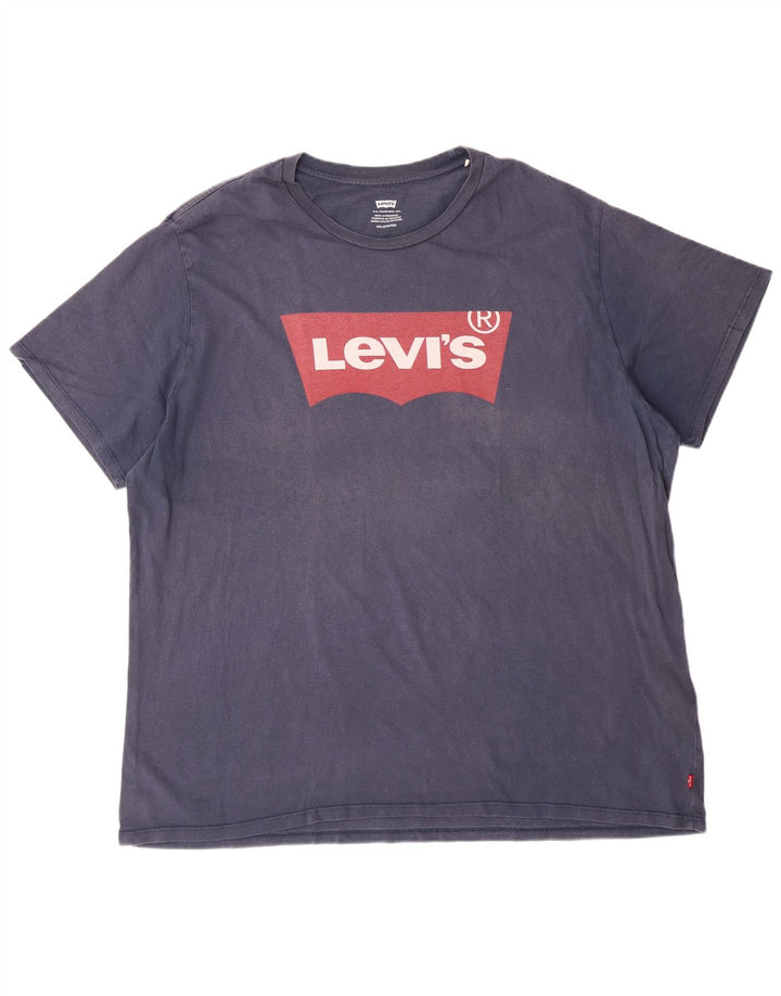 Camiseta gráfica masculina Levi's Top 3XL algodão azul marinho
