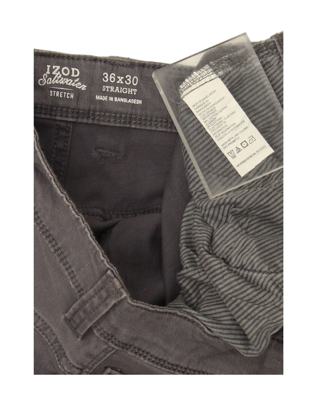 IZOD Mens Straight Casual Trousers W36 L30 Grey Cotton Vintage Izod and Second-Hand Izod from Messina Hembry 