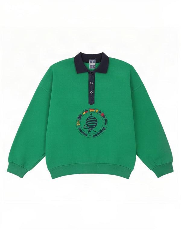 Marina Yachting moletom gráfico feminino jumper UK 14 verde médio