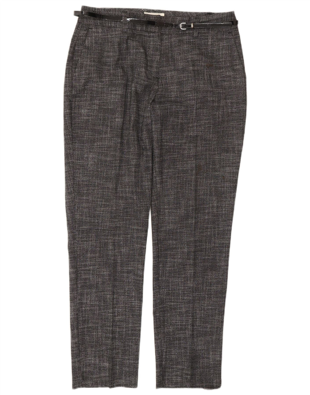 Calça feminina casual curta MONSOON Reino Unido 10 pequena W27 L28 cinza manchada