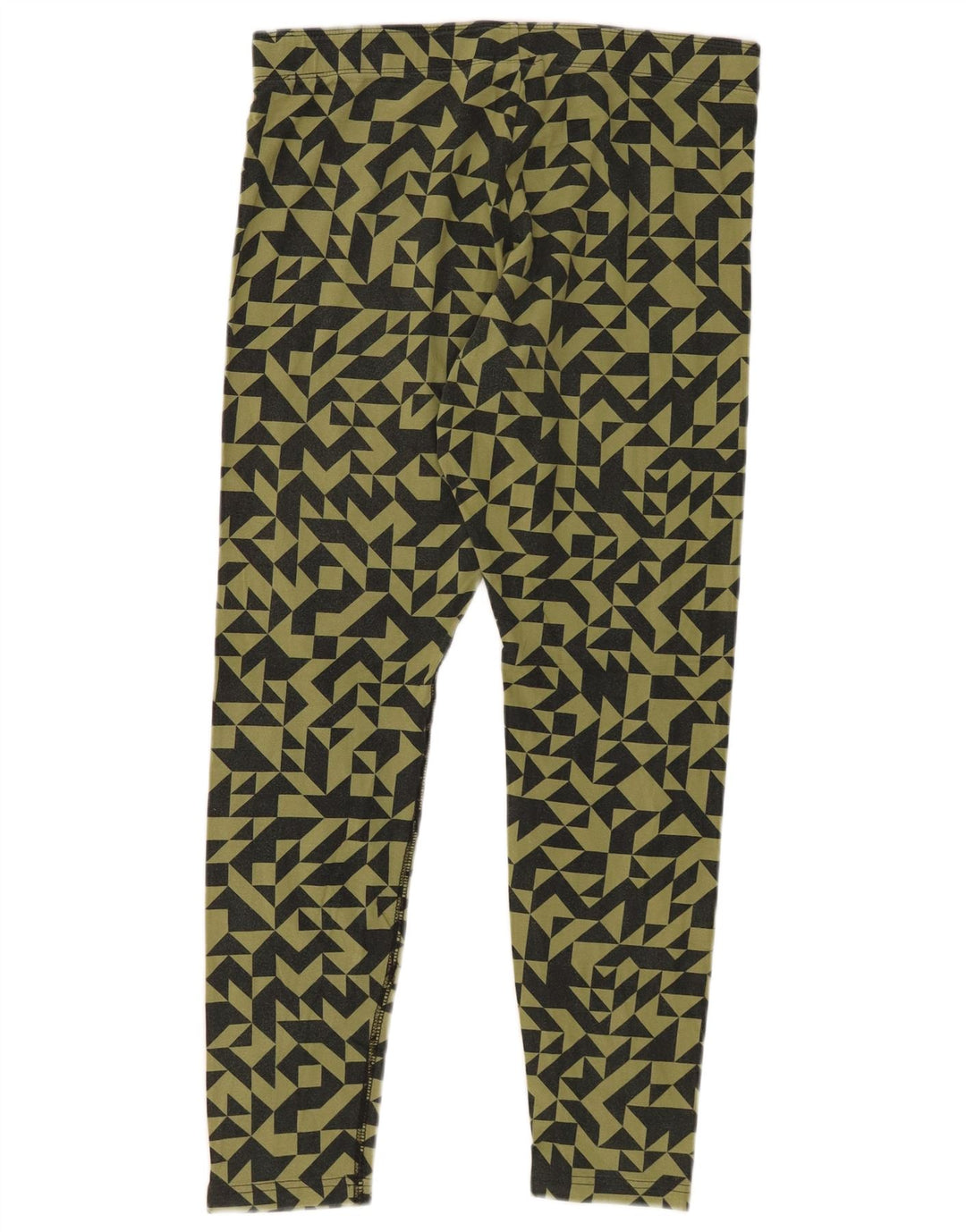 Leggings femininas Nike UK 14 grandes cáqui de algodão geométrico