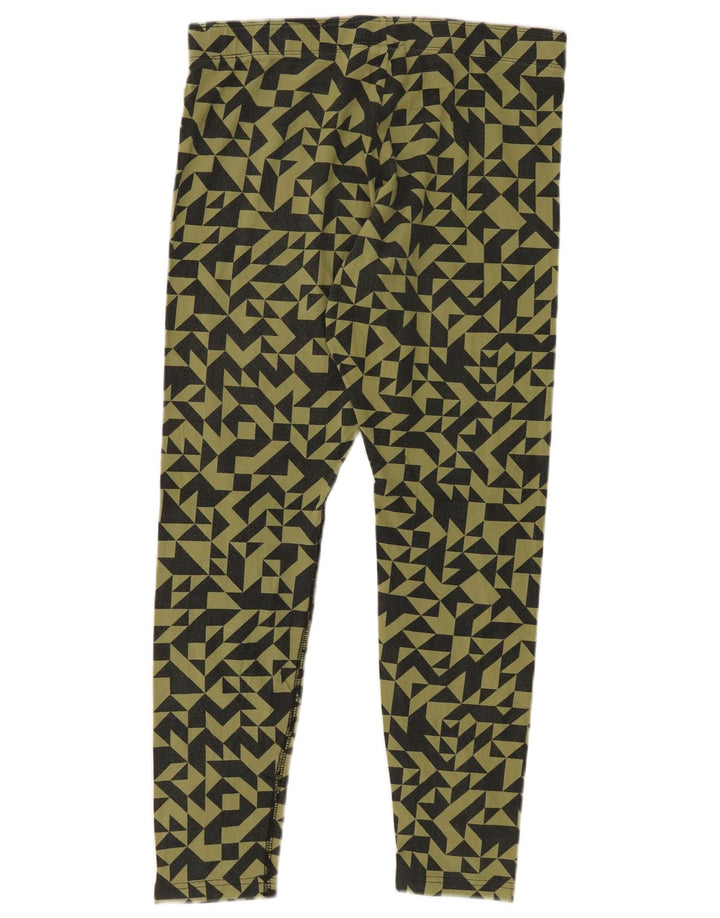 Leggings femininas Nike UK 14 grandes cáqui de algodão geométrico