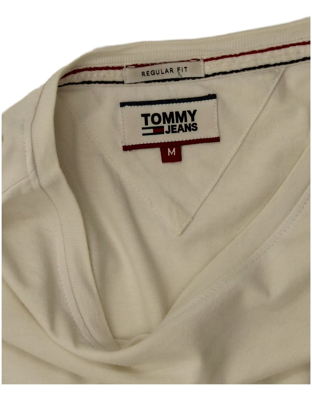 Camiseta masculina Tommy Hilfiger Regular Fit Top Médio Algodão Branco