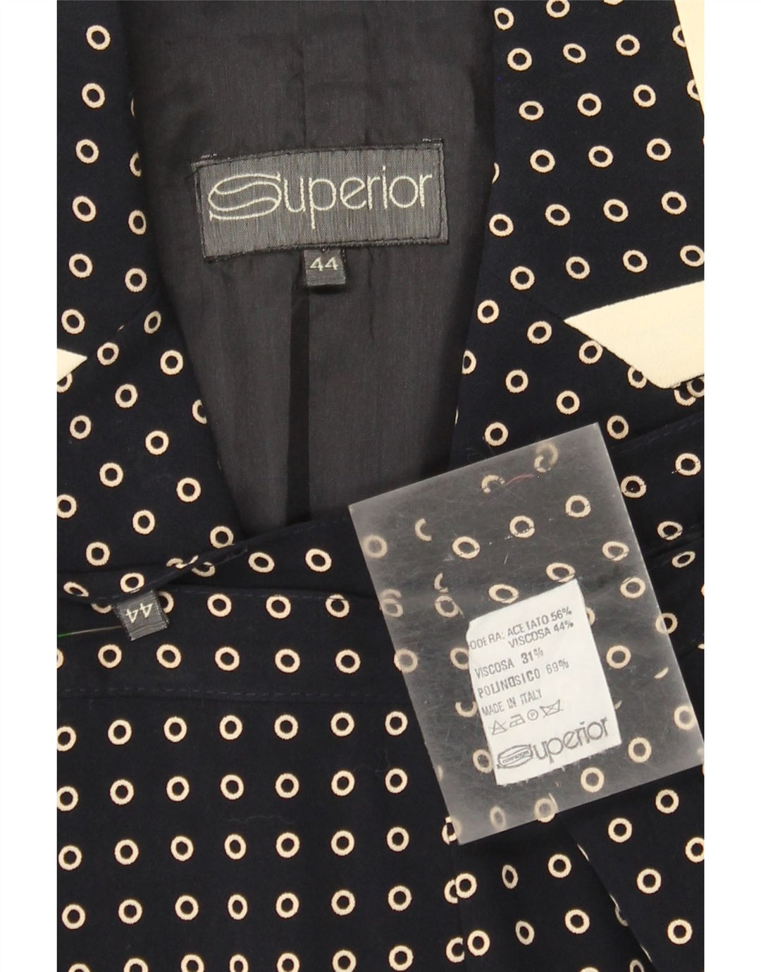 Conjunto de saia feminina SUPERIOR de 2 peças IT 44 médio W30 azul marinho manchado