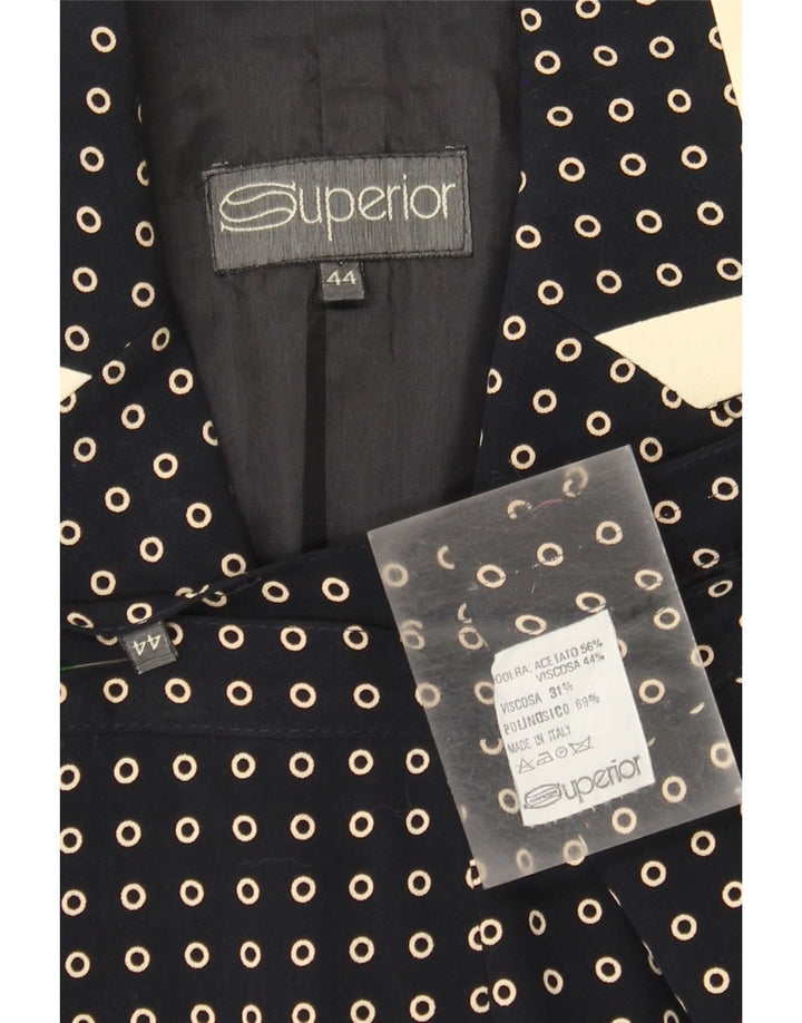 Conjunto de saia feminina SUPERIOR de 2 peças IT 44 médio W30 azul marinho manchado
