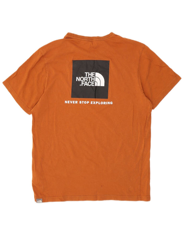 Camiseta gráfica masculina The North Face Top médio algodão laranja