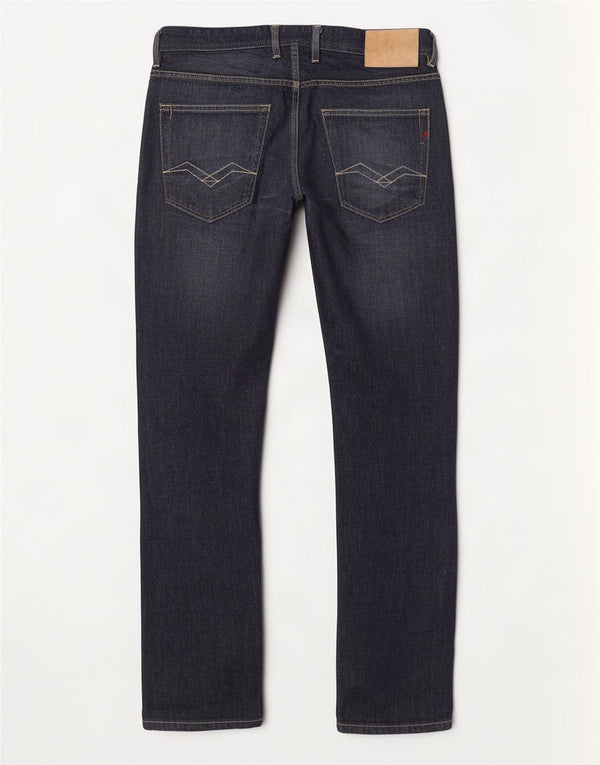 Replay Mens Grover Straight Jeans W31 L30 Azul Marinho Algodão