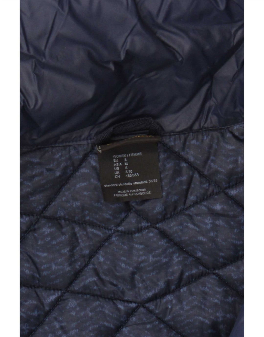 Jaqueta acolchoada feminina Jack Wolfskin Reino Unido 8/10 pequena azul marinho nylon