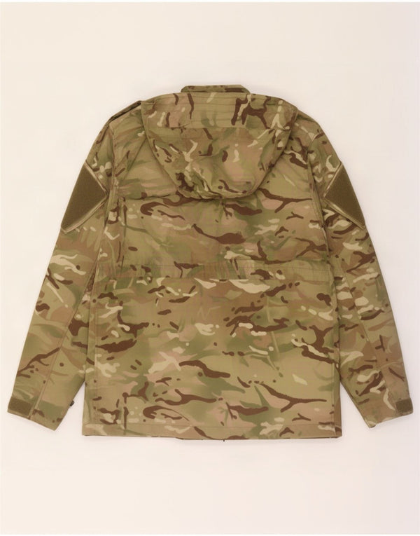 Vintage Mens Hooded Military Jacket UK 42 XL Khaki Camouflage