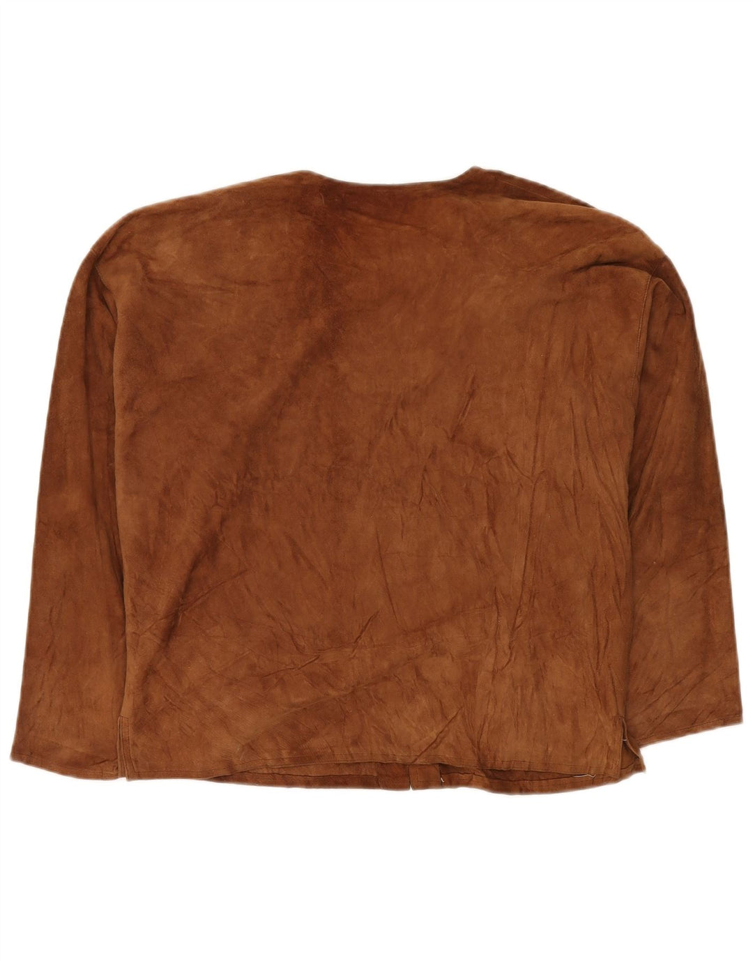 Jaqueta de camurça feminina VINTAGE UK 14 grande marrom