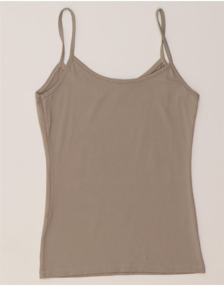 ZARA Womens Crop Cami Top UK 8 Pequeno Cinza