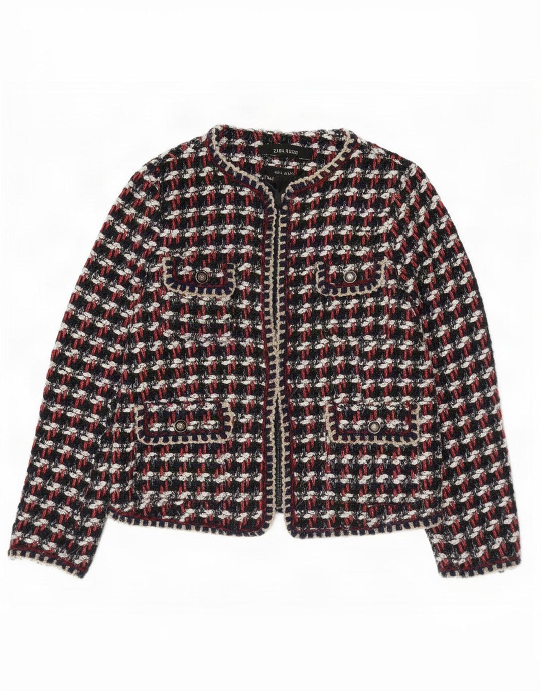 Jaqueta blazer feminina Zara Regular Fit UK 10 pequena xadrez multicolorida
