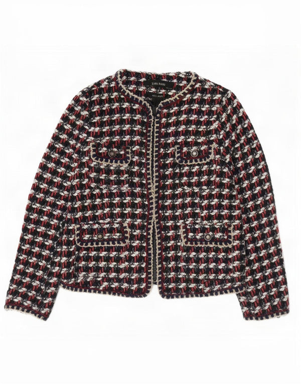 Jaqueta blazer feminina Zara Regular Fit UK 10 pequena xadrez multicolorida