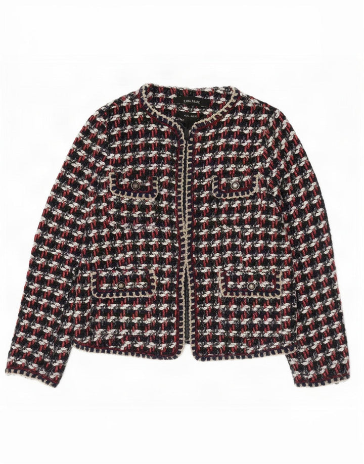 Jaqueta blazer feminina Zara Regular Fit UK 10 pequena xadrez multicolorida