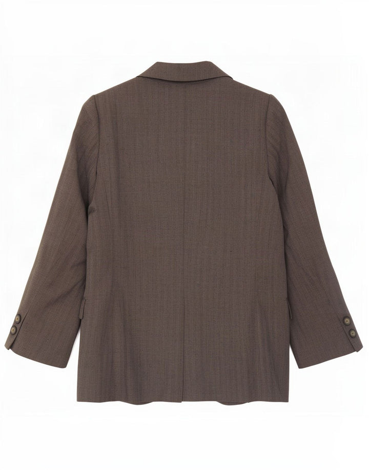 Jaqueta blazer feminina Byblos com 3 botões UK 10 listrada cinza pequena