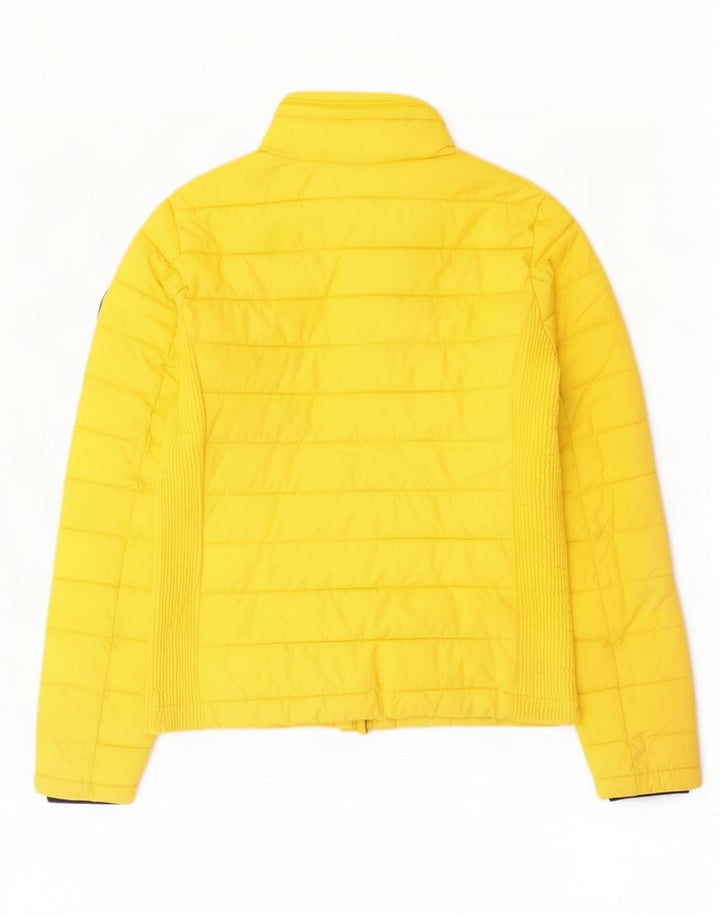 Jaqueta acolchoada feminina Superdry UK 12 poliéster amarelo médio