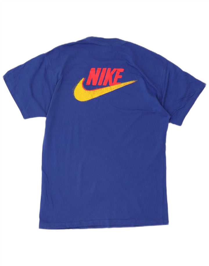 Camiseta Nike masculina gráfica Top pequeno algodão azul