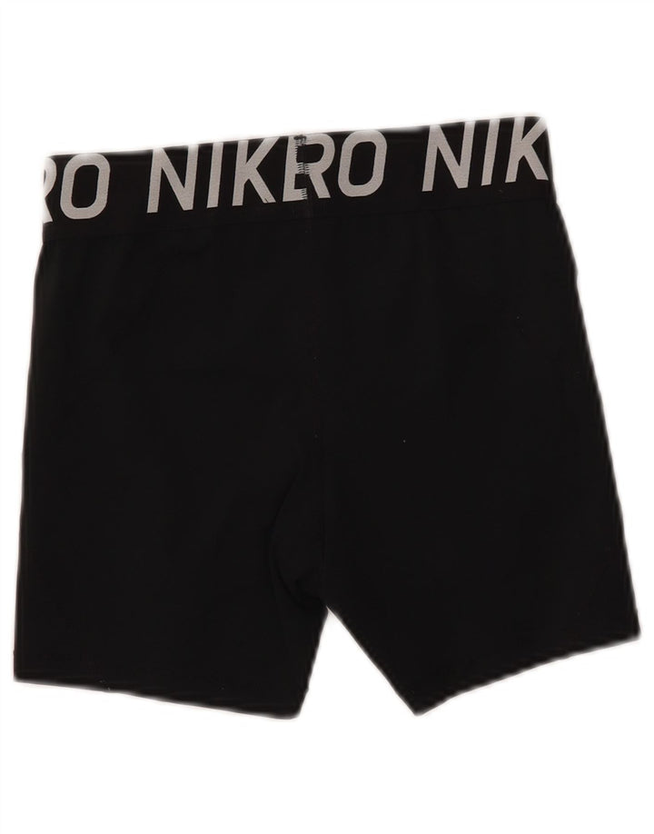 Nike Womens Dri Fit Graphic Sport Shorts UK 12 Médio Preto Poliéster