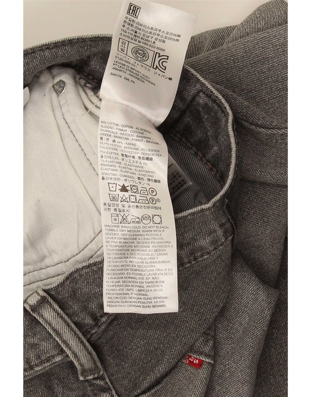 Calça Jeans Levis 511 Slim Masculina W34 L30 Cinza Algodão