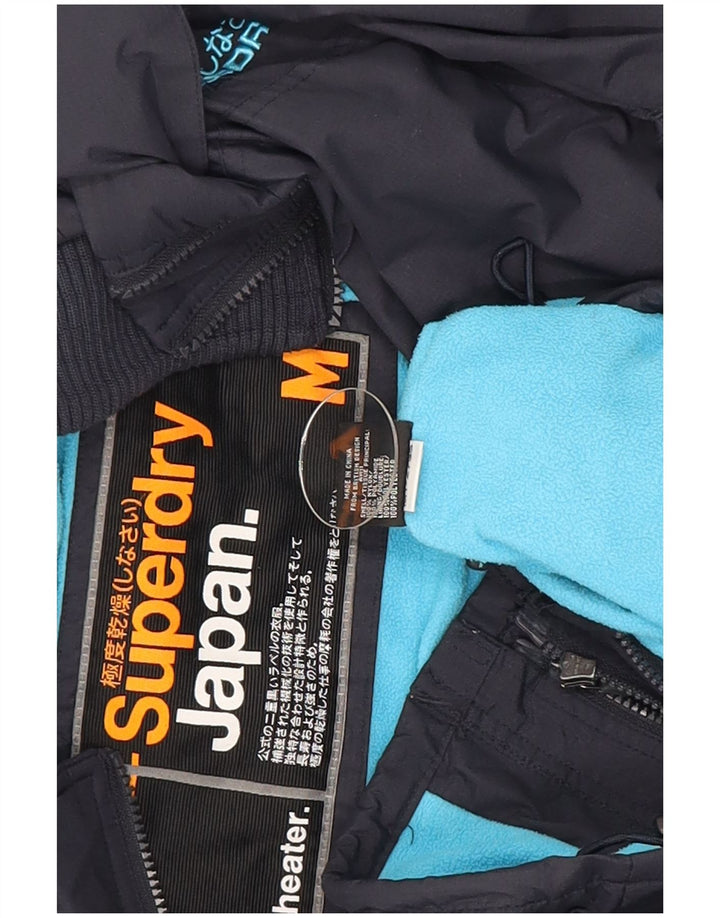 Jaqueta corta-vento feminina Superdry UK 14 azul marinho médio