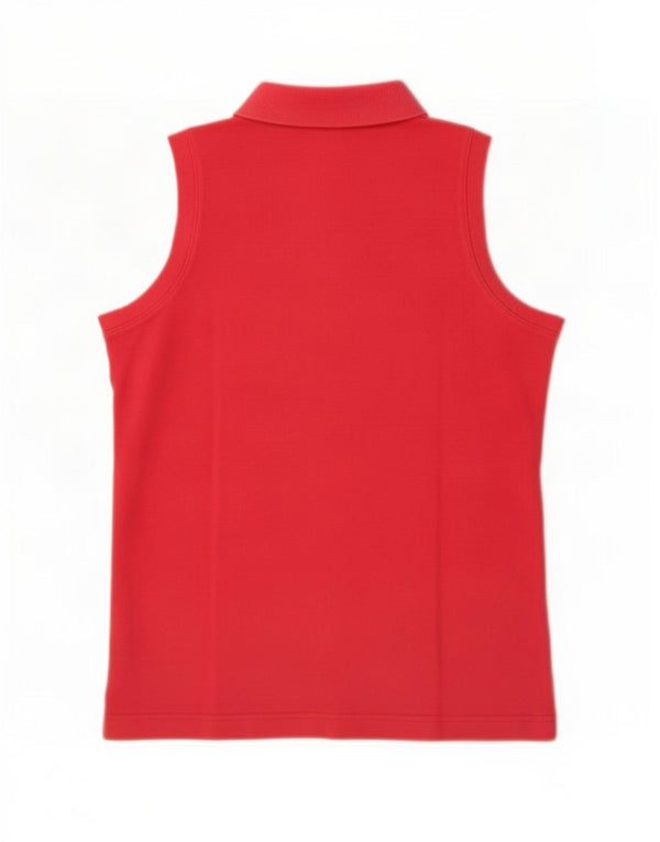Camisa polo feminina sem mangas Lotto Reino Unido 12 algodão rosa médio