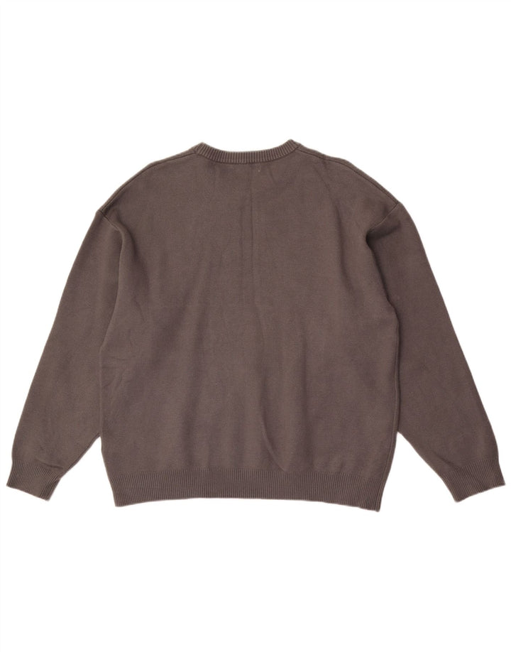 Suéter masculino ZARA com gola redonda, grande viscose cinza