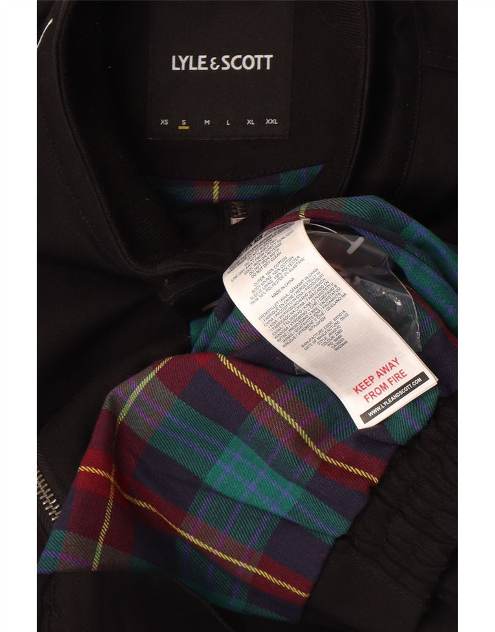 Jaqueta bomber masculina Lyle & Scott Reino Unido 36 algodão preto pequeno