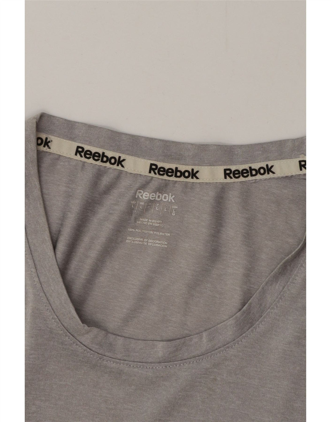 Camiseta feminina REEBOK UK 16 grande poliéster cinza