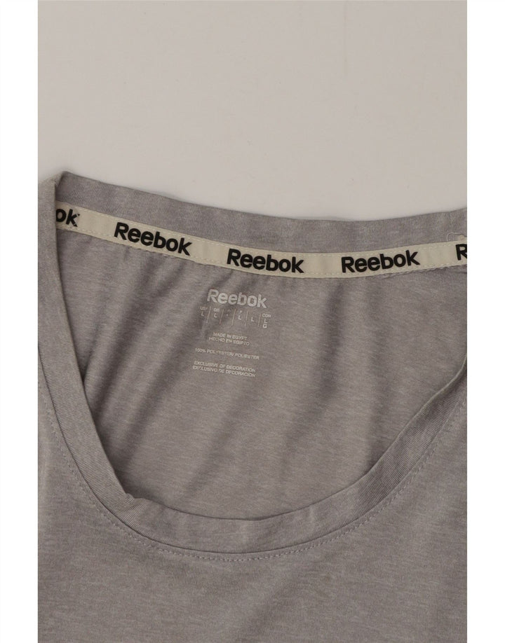 Camiseta feminina REEBOK UK 16 grande poliéster cinza
