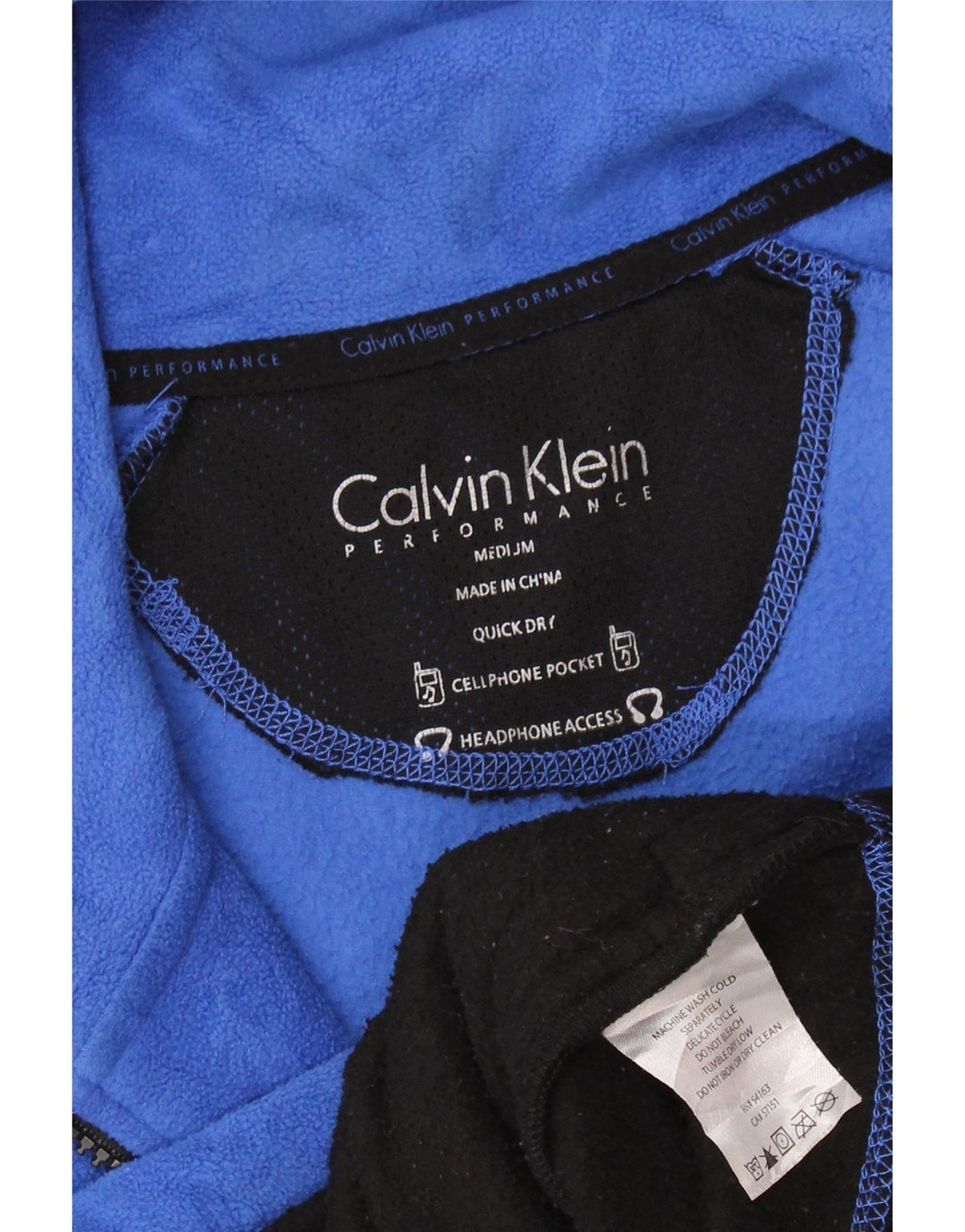 Jaqueta feminina Calvin Klein de lã gráfica UK 14 bloco colorido azul médio