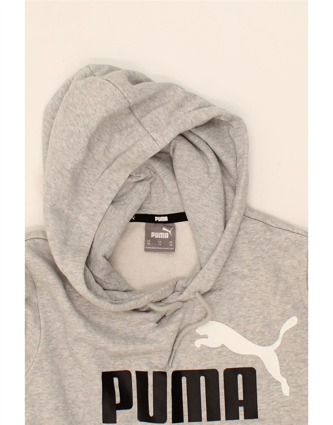 PUMA Mens Graphic Hoodie Jumper XS Grey Cotton Vintage Puma and Second-Hand Puma from Messina Hembry 