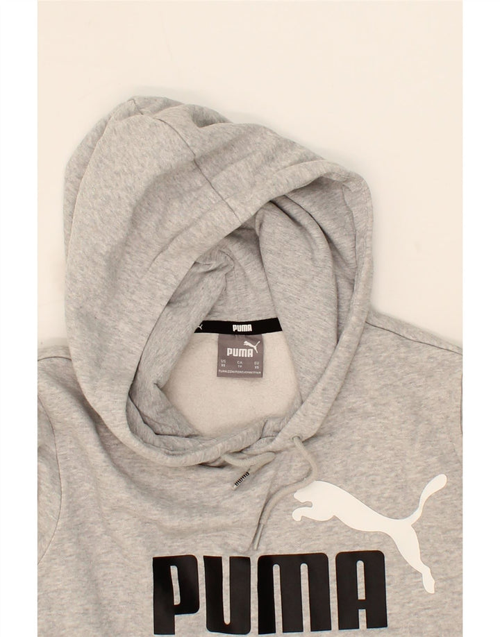 PUMA Mens Graphic Hoodie Jumper XS Grey Cotton Vintage Puma and Second-Hand Puma from Messina Hembry 
