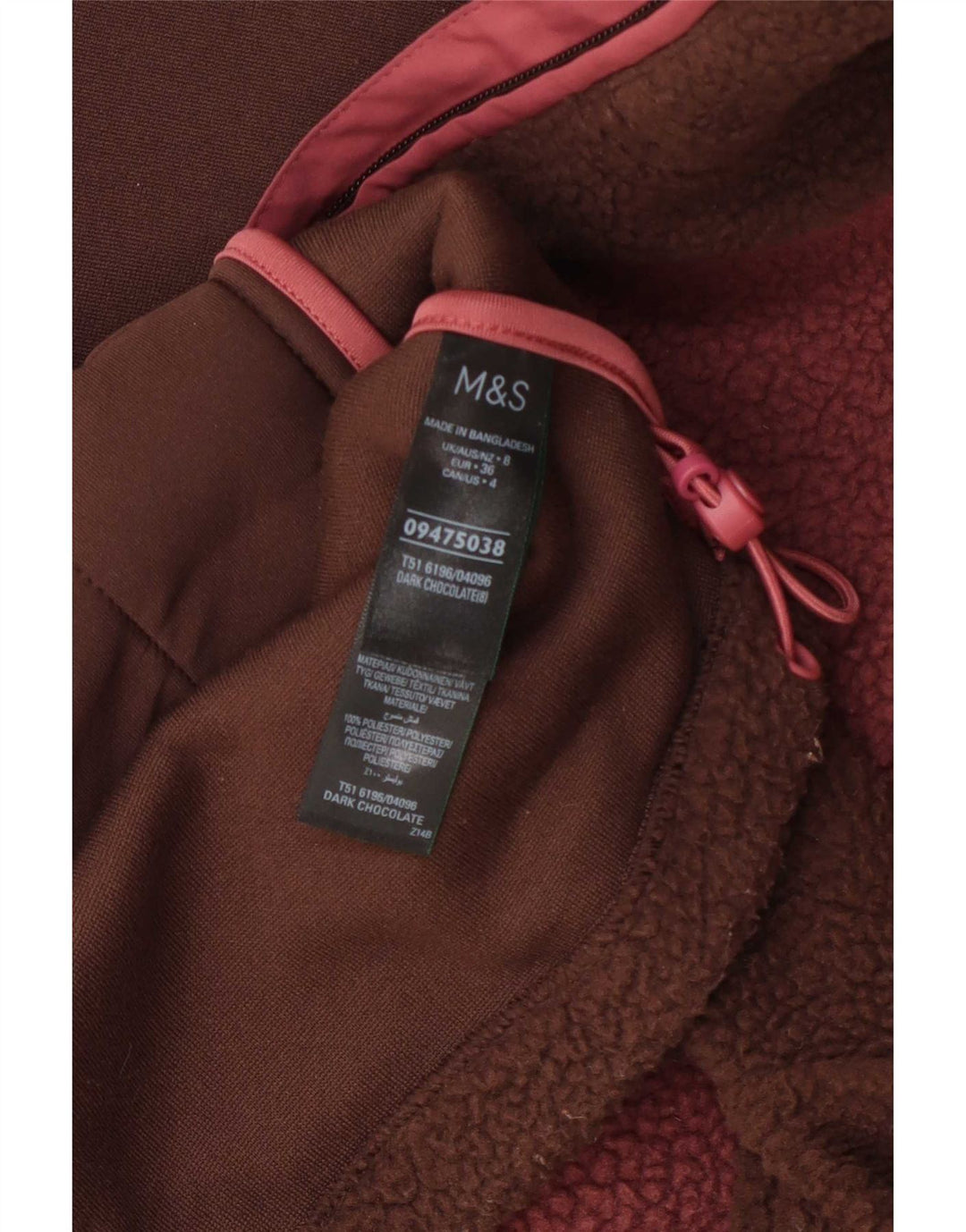 Jaqueta feminina de lã grande Marks & Spencer Reino Unido 8 bloco colorido marrom pequeno