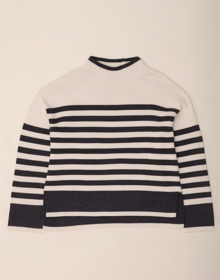 Suéter feminino Marks & Spencer com gola tartaruga Reino Unido 14 médio branco